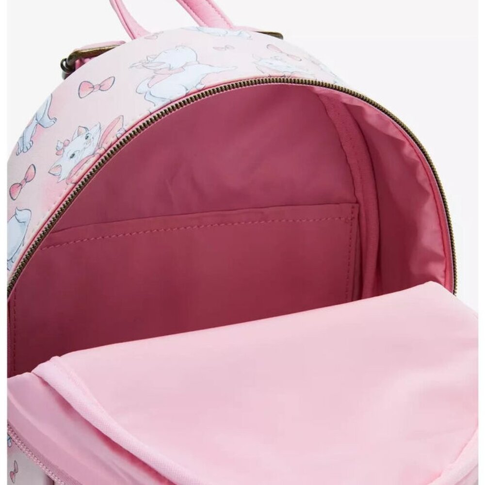 Loungefly Disney Aristocats Marie Mini Backpack Marie Bows Pattern Bag - Picture 4 of 5